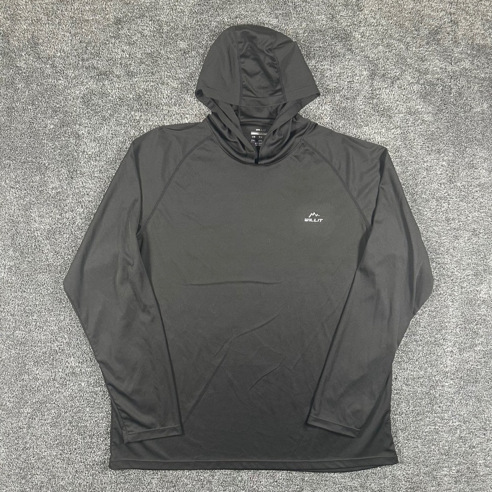 Willit Hoodie Mens 2XL Black Sun Protection Performance Long Sleeve Activewear